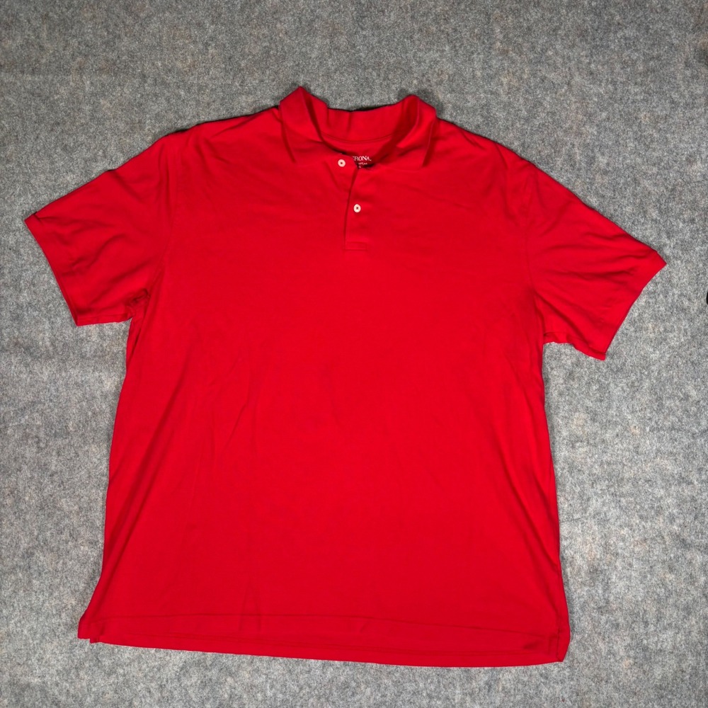 Merona Polo Shirt Mens XXL Red Short Sleeve Cotton Pique Ultimate‎ 100% Cotton